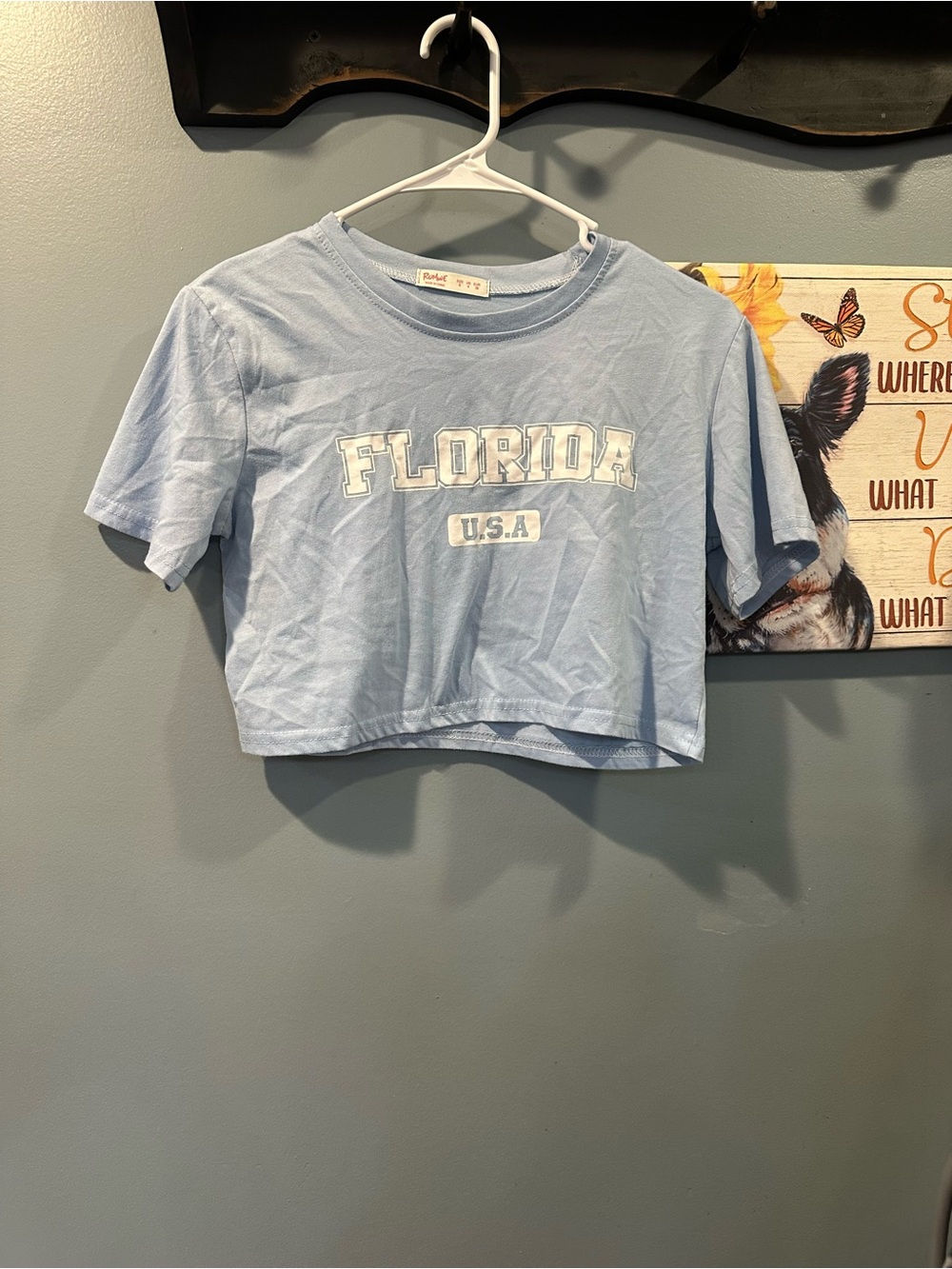 ROMWE light blue crewneck tee